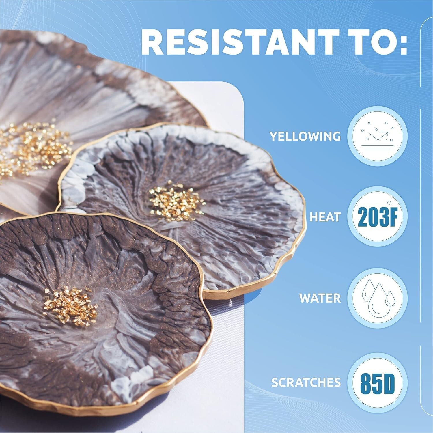 Bubble-Free Epoxy Resin Kit - 1 Gallon, Food Safe for Coasters & Mold Casting