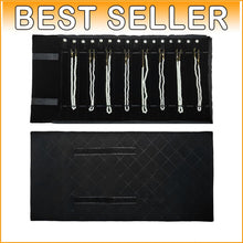 Load image into Gallery viewer, Luxury Black Diamond Jewelry Organizer Roll with Snap Closure - Travel Essential