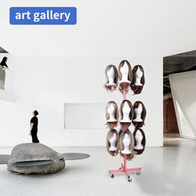 Load image into Gallery viewer, Carbon Steel Multi-Wig Holder - 12-Head Pink Styling Stand with Reinforced Base