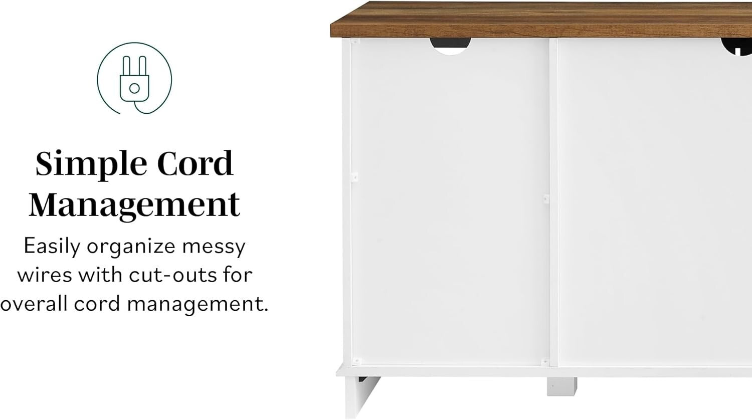 Charming 58-Inch Stone Grey TV Stand with Sliding Doors and 3 Adjustable Shelves