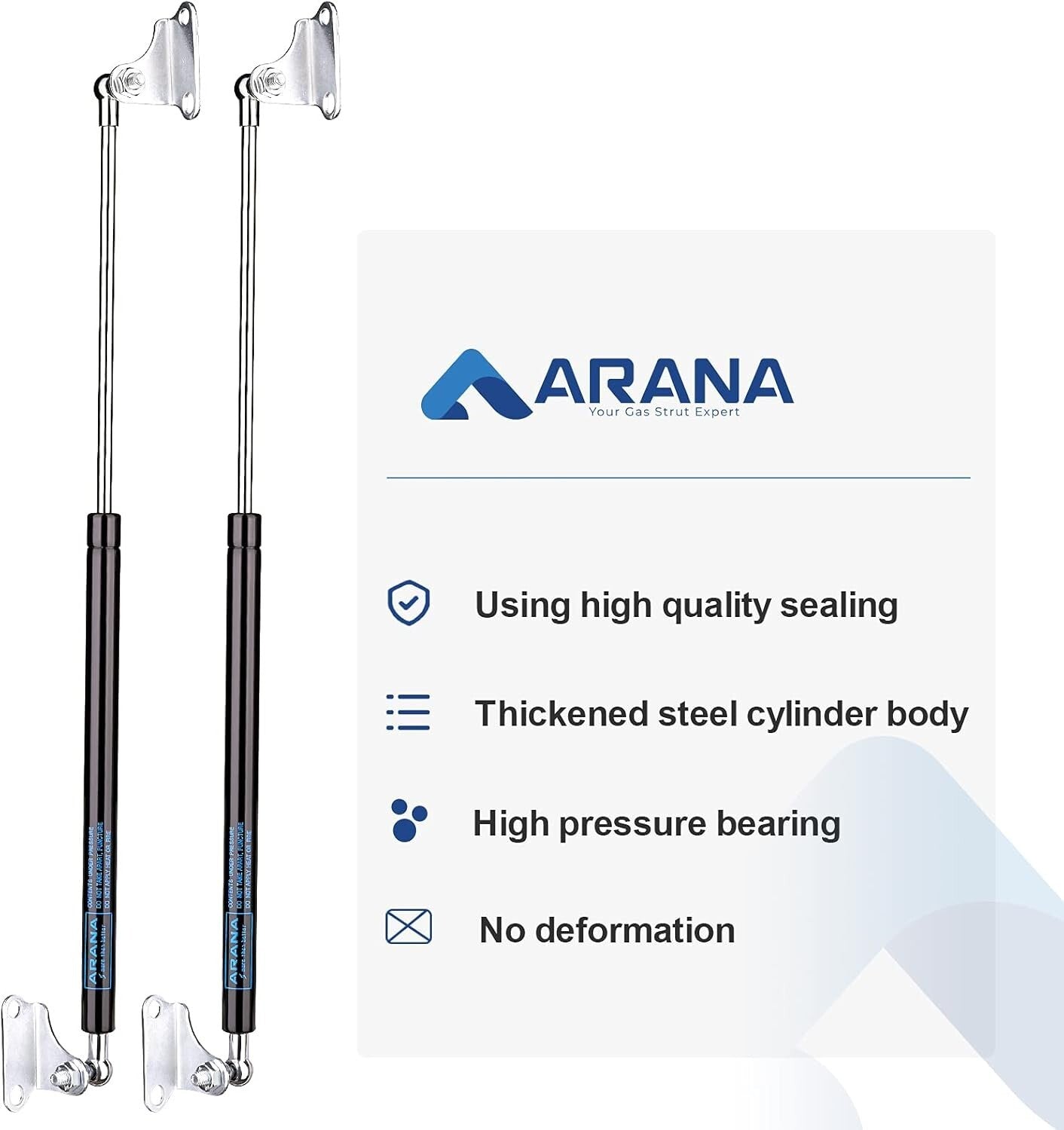 Effortless 150 LB Gas Strut Shock with Brackets for RV & Boat Hatch Installation