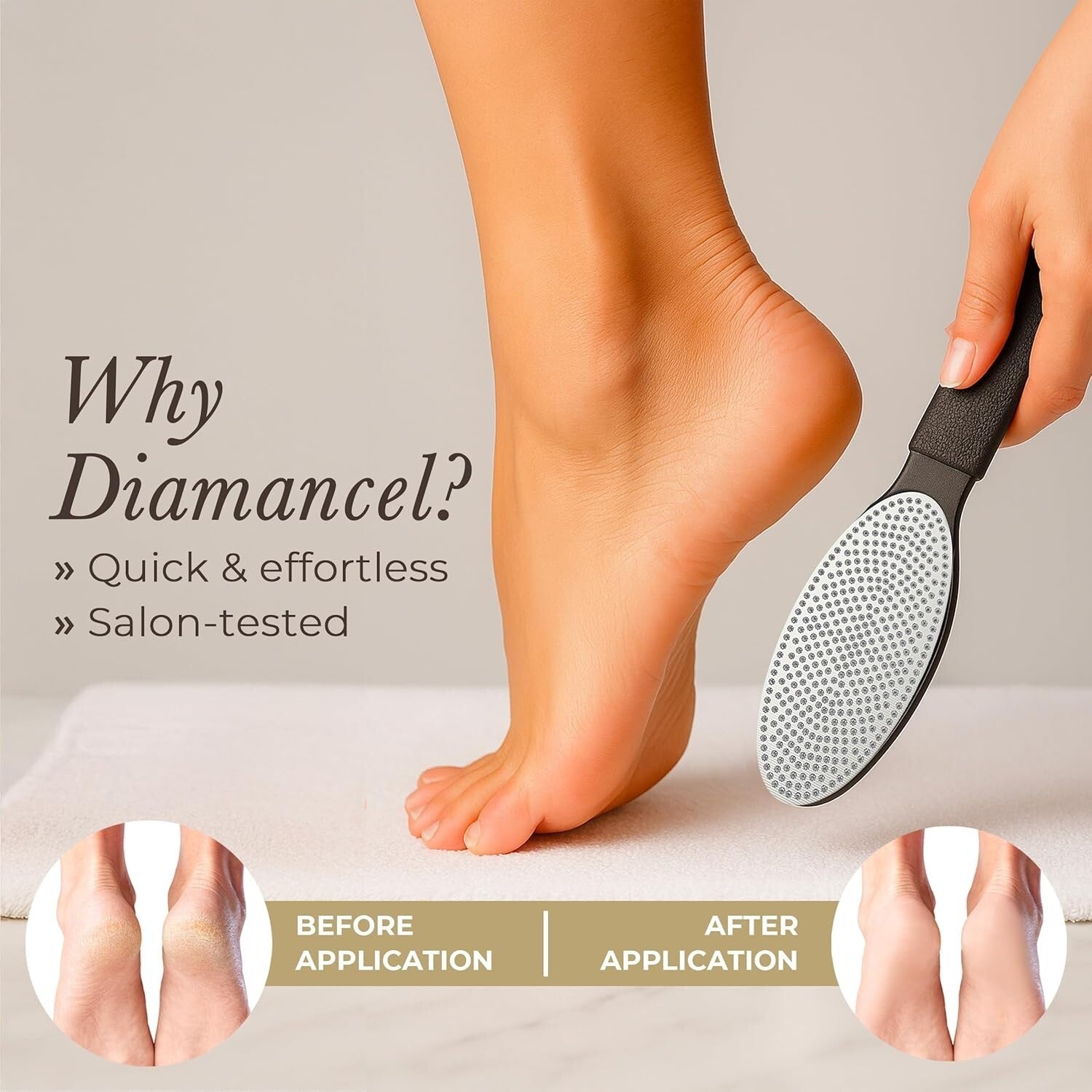 Luxury Diamond Foot Buffer - Medium Grit Rasp for Average Calluses & Maintenance