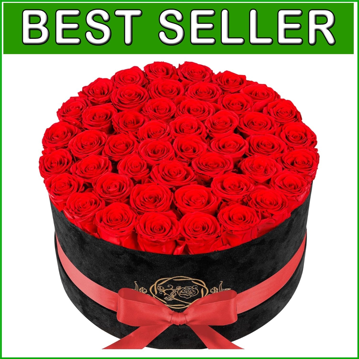 Elegant 47-Piece Preserved Flower Collection in Velvet Box - Gift for Mom