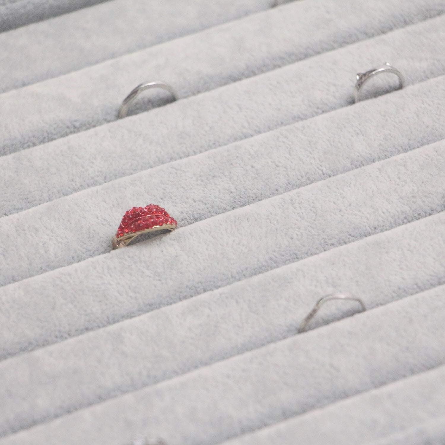 Versatile Velvet Jewelry Trays Set - 5 Stackable Organizers for Rings, Necklaces