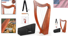 Load image into Gallery viewer, Lightweight Mahogany Harp with 19 Strings and Enhanced Sound Transmission