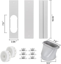 Load image into Gallery viewer, Adjustable Portable AC Window Vent Kit - 5.9 Inch Exhaust Hose, 78.7 Inch Length
