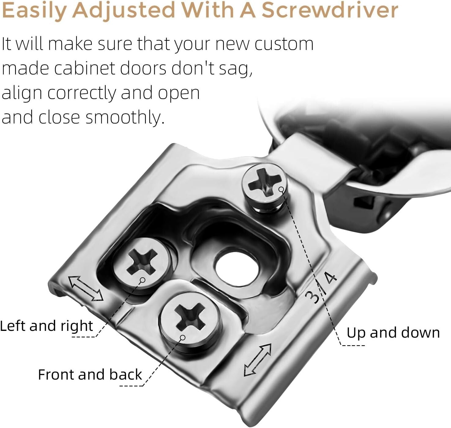 50 Count Soft Close Concealed Hinges for Kitchen Cabinets - Easy Installation