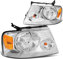 Load image into Gallery viewer, Durable Chrome Amber Headlights Pair for Ford F150/Mark LT - Plug and Play