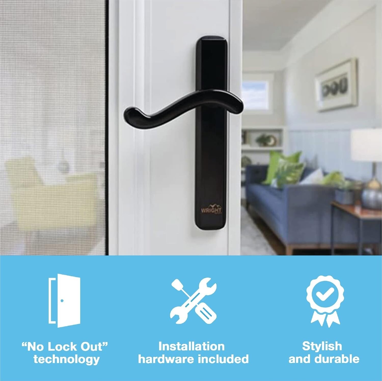 Classic Black Lever Mount Latch for Screen & Storm Doors – Easy to Install