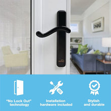 Load image into Gallery viewer, Classic Black Lever Mount Latch for Screen &amp; Storm Doors – Easy to Install