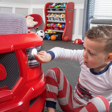 Load image into Gallery viewer, Vibrant Red Twin Car Bed with Working Headlights - Ideal for Creative Toddlers