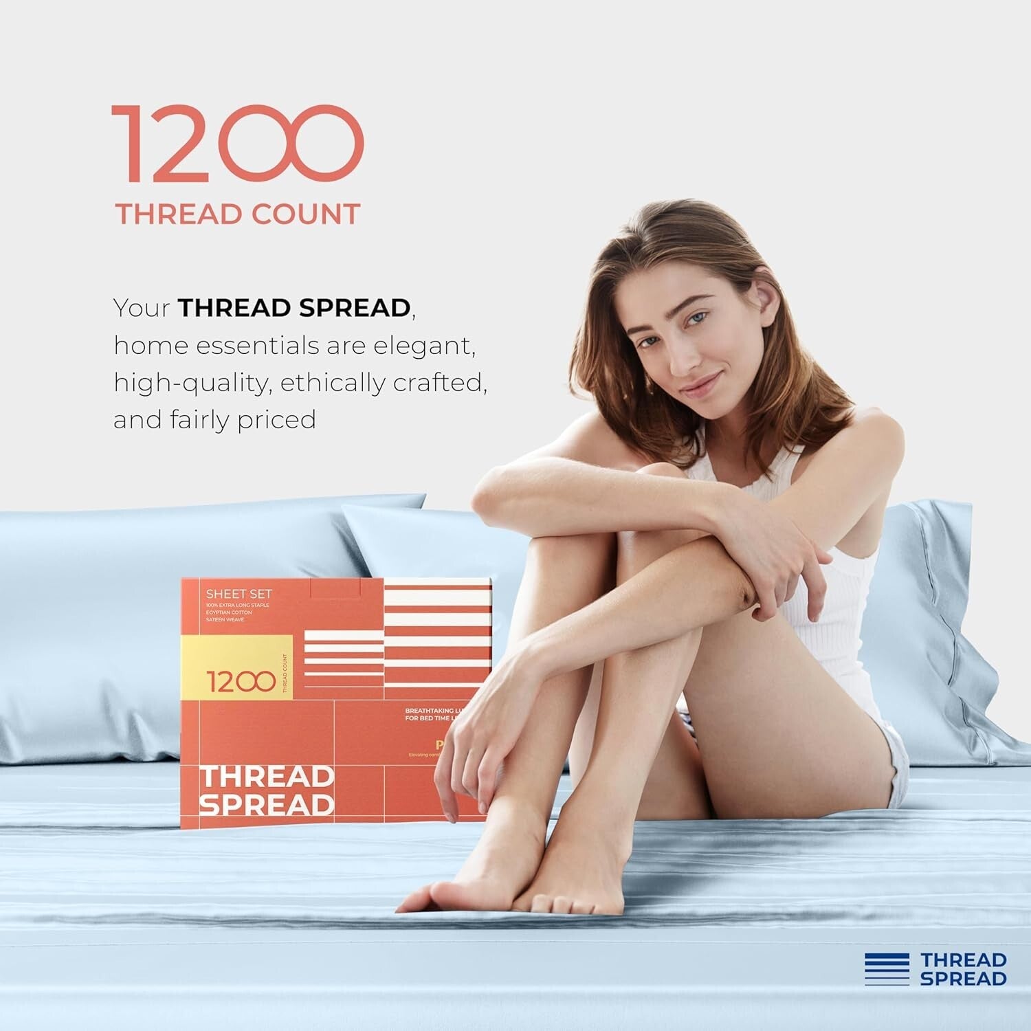 Cooling 100% Egyptian Cotton 4PC Sheet Set - Cal King Size - Hotel Quality