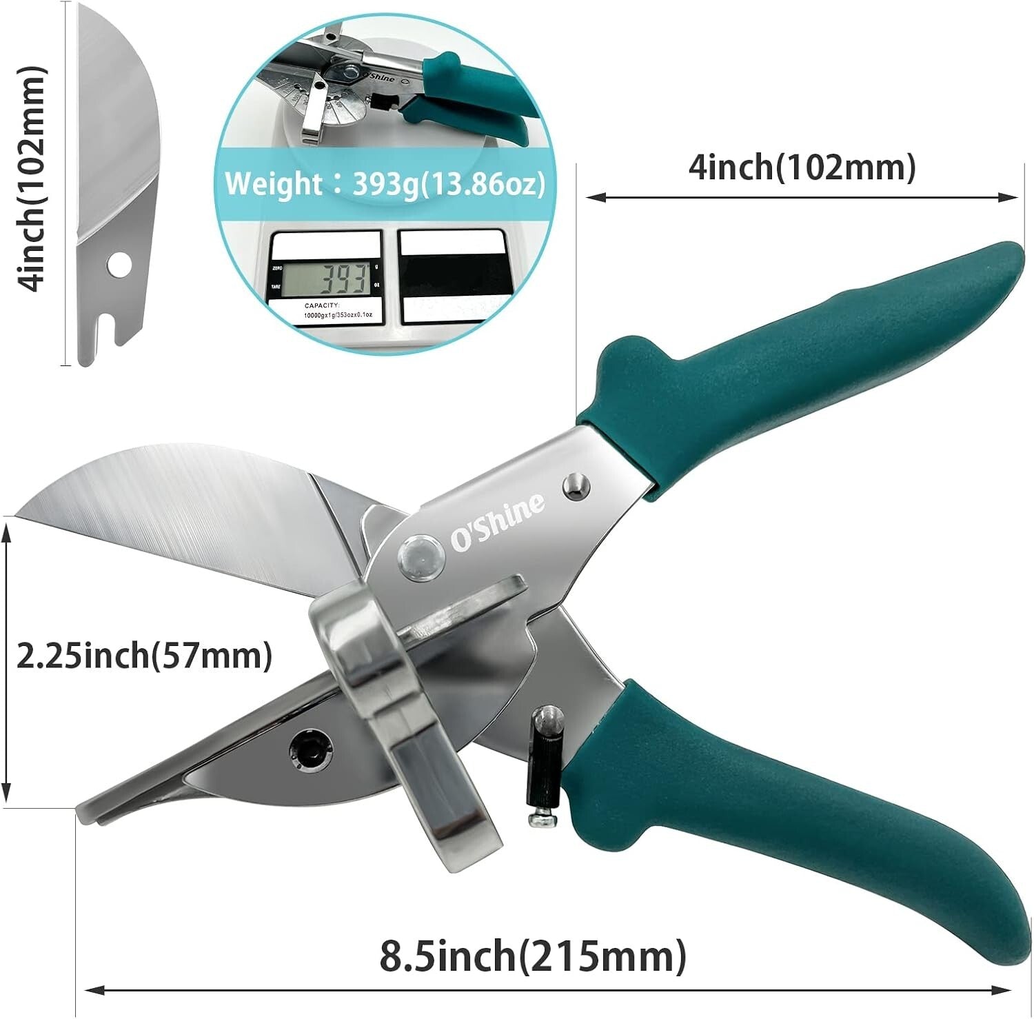 Durable Miter Shears with SK5 Steel Blade & Protective Sheath for Safe Crafting