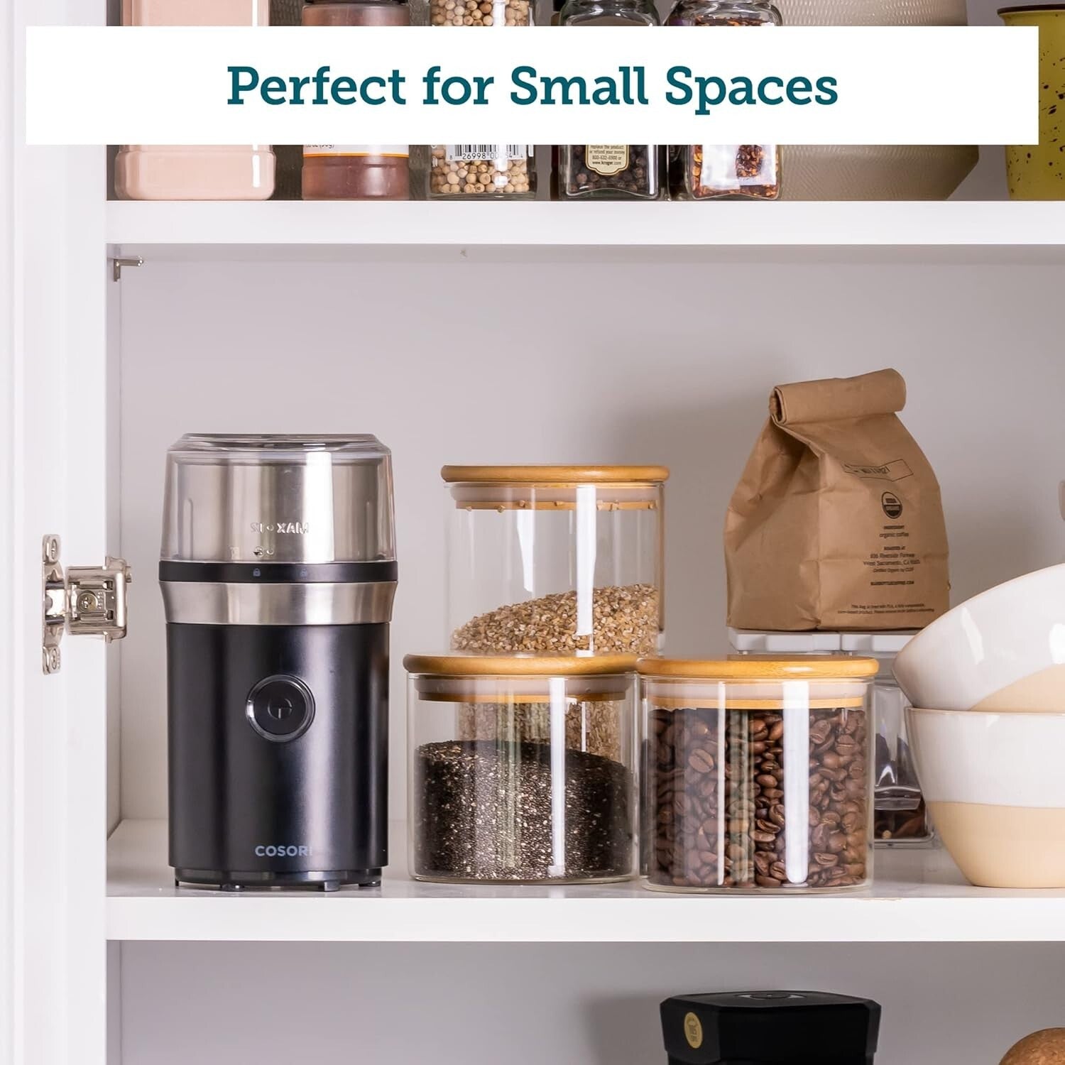 Versatile Wet & Dry Grinder - 200W Electric Coffee & Spice Blender in Black