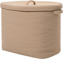 Load image into Gallery viewer, Stylish 22" Rectangular Storage Basket - Soft Cotton Rope for Home Organization