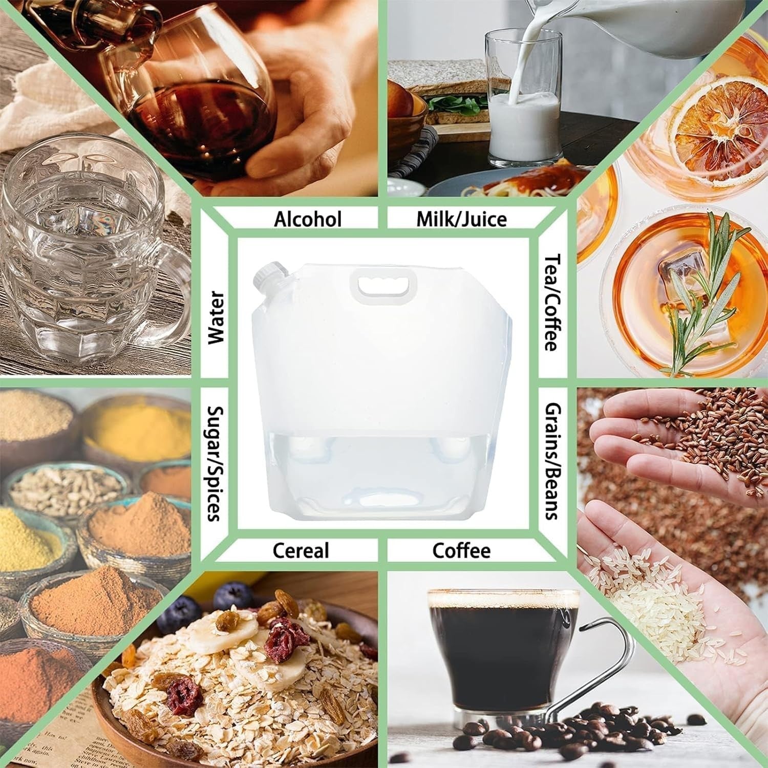 42 Gallon Collapsible Water Containers - 16 Lightweight, Food-Grade Storage Bags