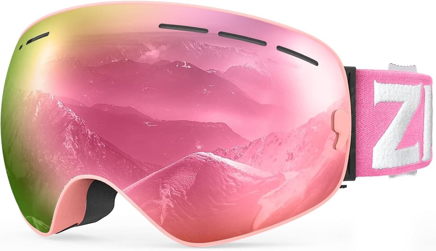 Lightweight Ski Goggles with Panoramic View - Stylish OTG Design for Snow Sports