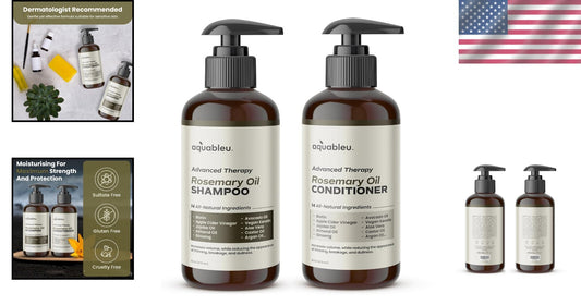 Natural Rosemary Oil & Biotin Shampoo/Conditioner Set for Thinning Hair - 16oz
