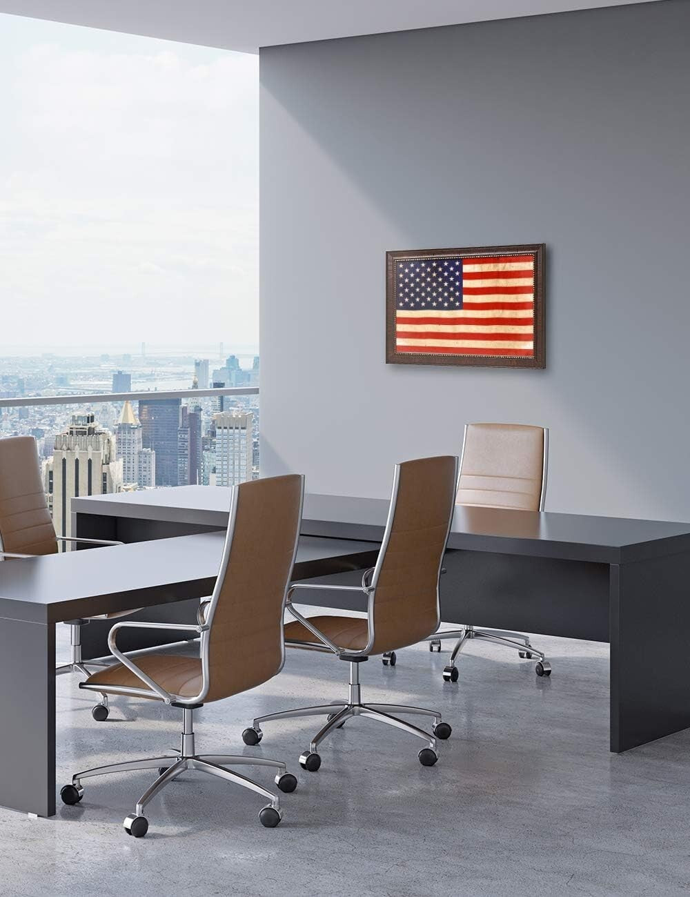 Vibrant American Flag Giclee Print Wall Art - Canvas 27x19 Ready to Display