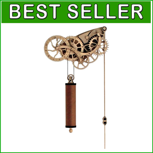 Intricate Laser-Cut Wooden Clock Model with Pendulum - DIY Experience