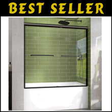 Load image into Gallery viewer, Versatile Reversible 60 in. Tub Shower Door - Anti-Crash Design in Matte Black