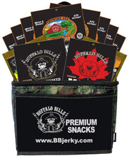 Load image into Gallery viewer, 12 Assorted Beef Jerky Packs in Portable Camo Cooler - Ideal for Gifting