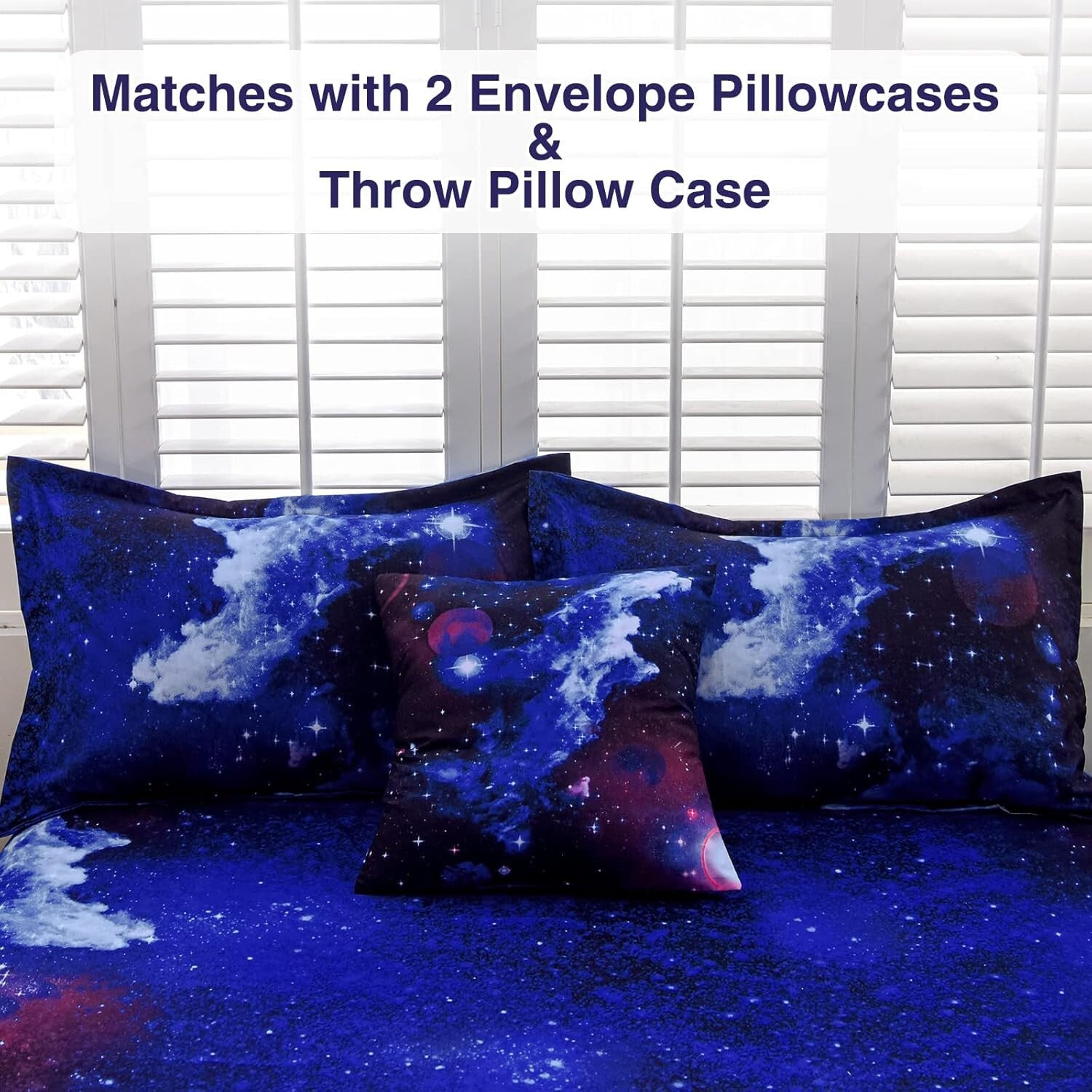 3D Galaxy Print Bedding Set: 6-Piece Comforter & Sheet Set for Boys and Girls