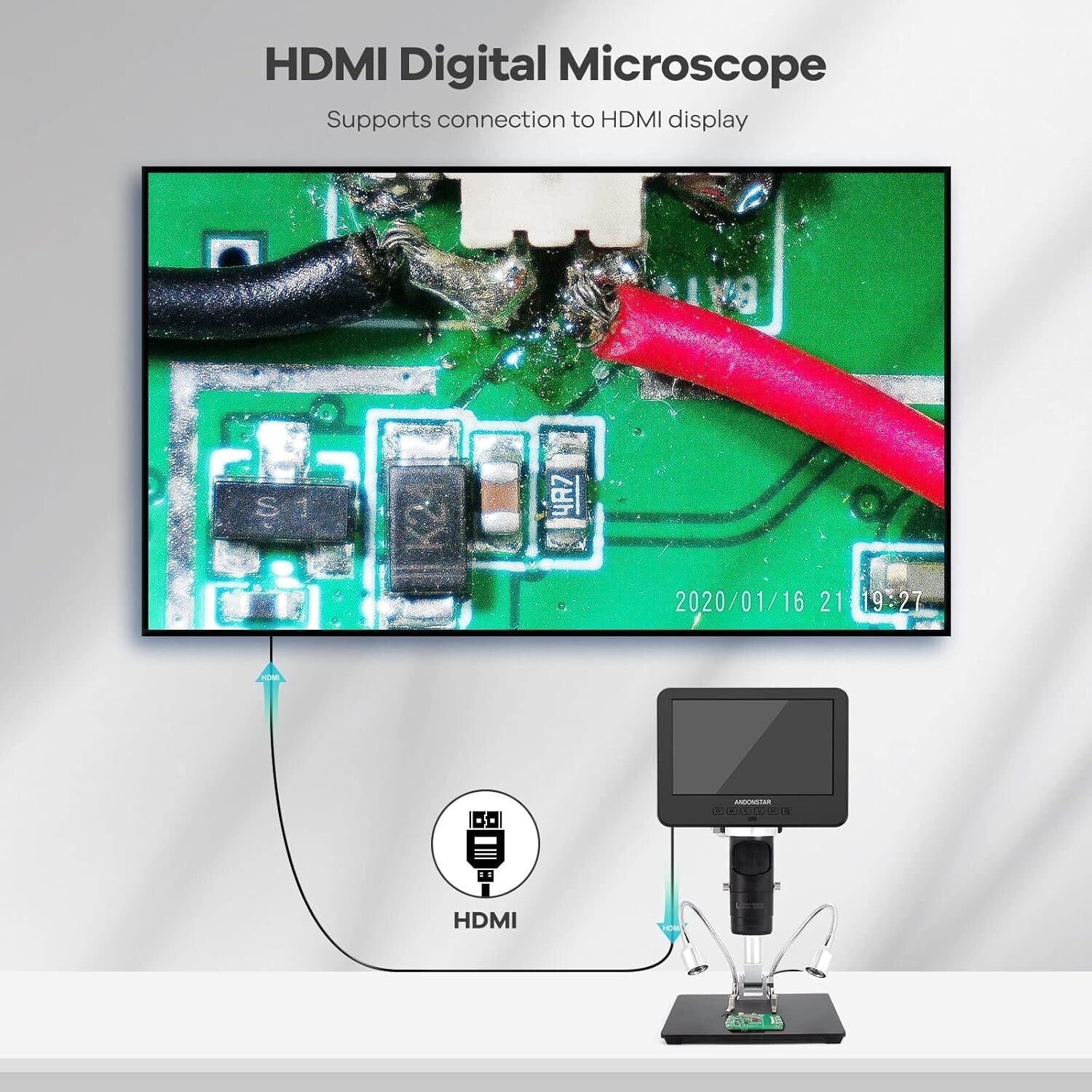 All-Purpose 2000x Microscope Kit with HD Video & LCD Display for Home & School