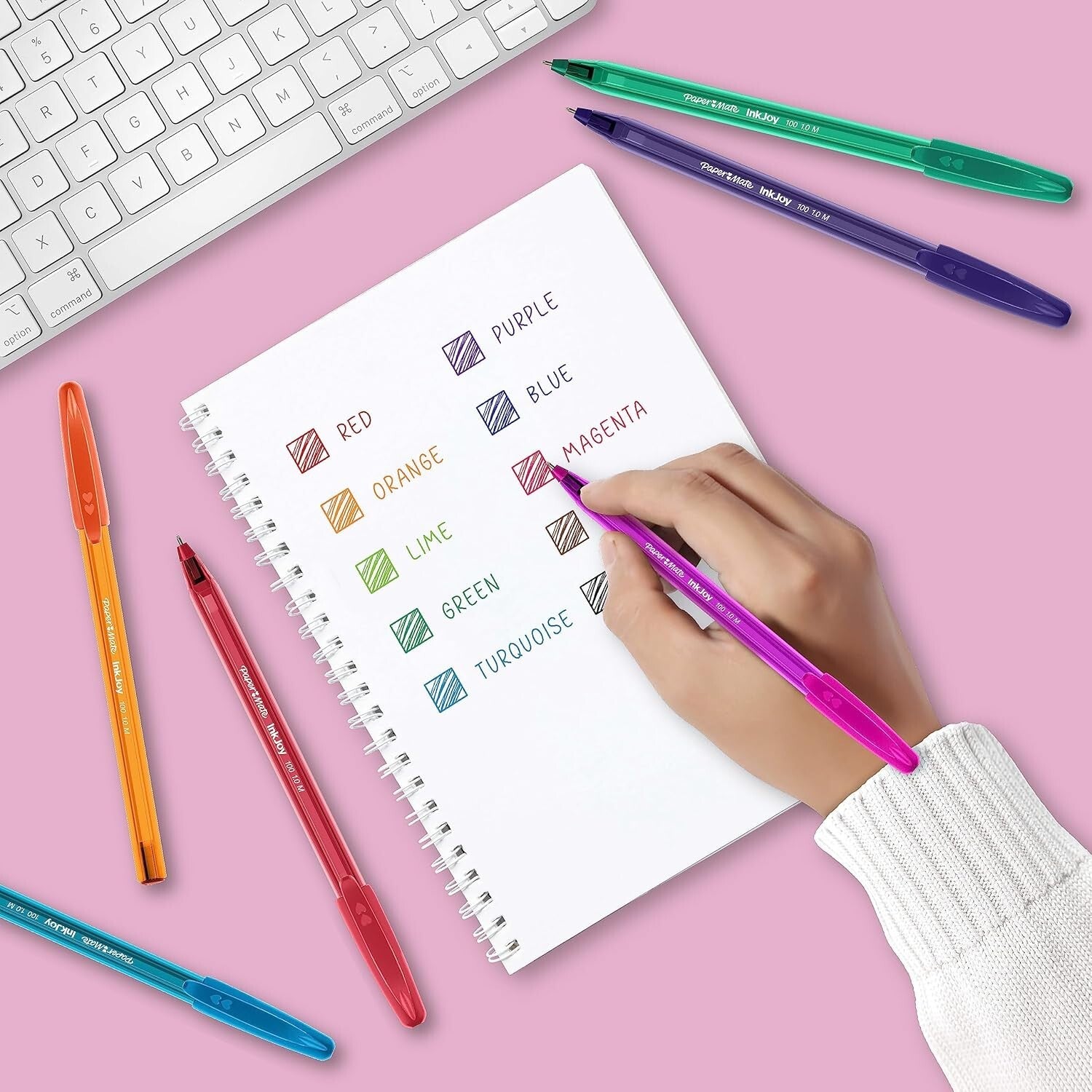 Pack of 100 InkJoy Ballpoint Pens - Black, Medium Tip 1.0mm with Smooth Ink Flow