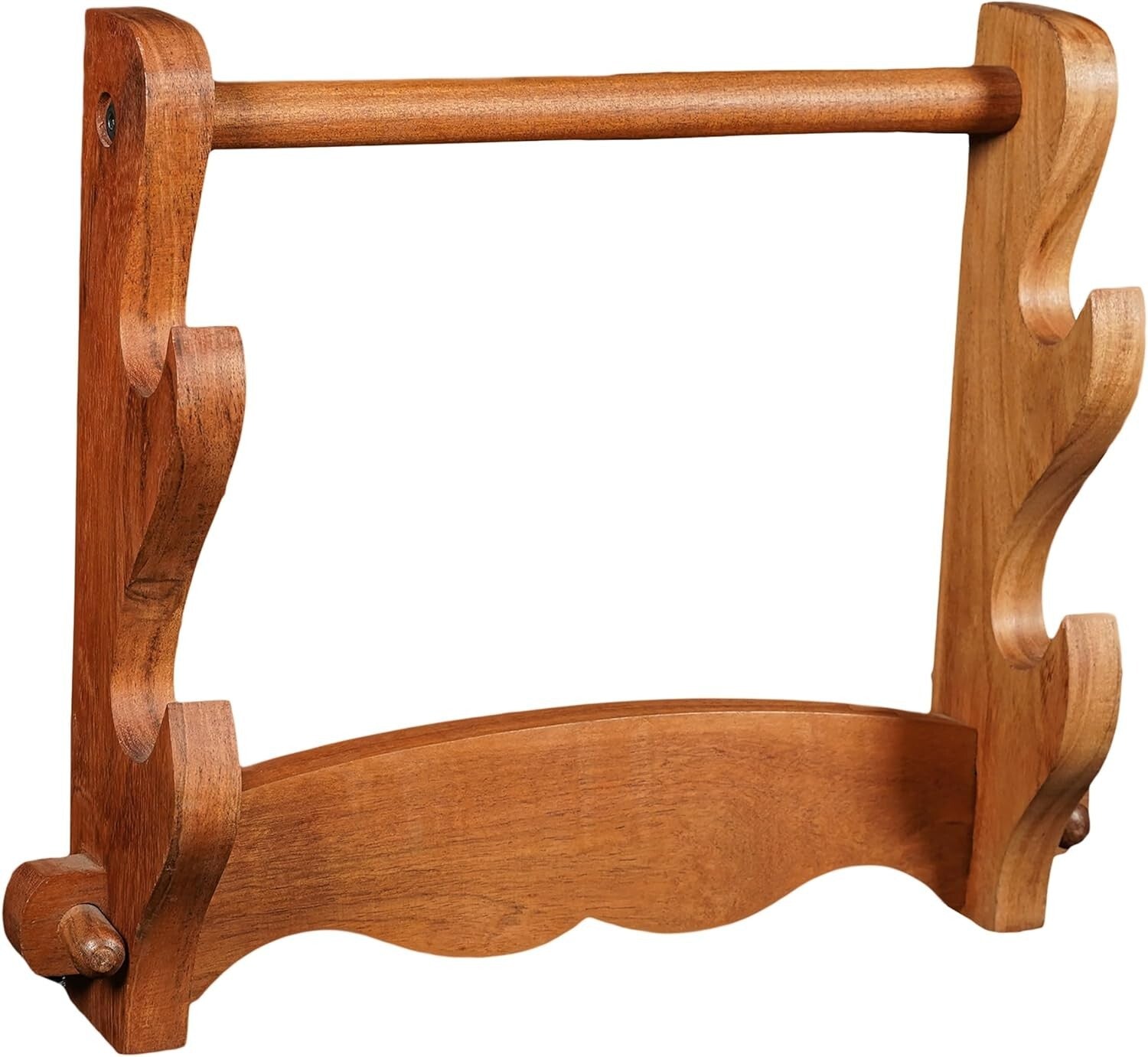 Elegant Two-Tier Solid Wood Sword Display Stand for Katana & Medieval Swords