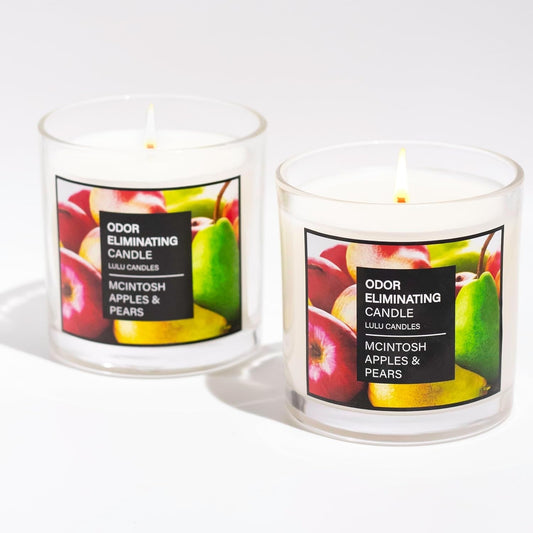 Eco-Friendly 9 Oz. Jar Candles - McIntosh Apples & Pears Odor Eliminator Duo