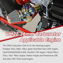 Load image into Gallery viewer, VM22 Rainbow Carburetor for Predator 224cc &amp; Go-Kart Engines – Customizable Jets