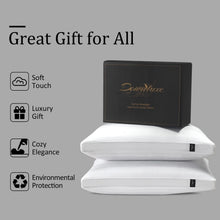 Load image into Gallery viewer, King Size Gusseted Goose Down Feather Pillows - 2 Pack for All Sleep Positions