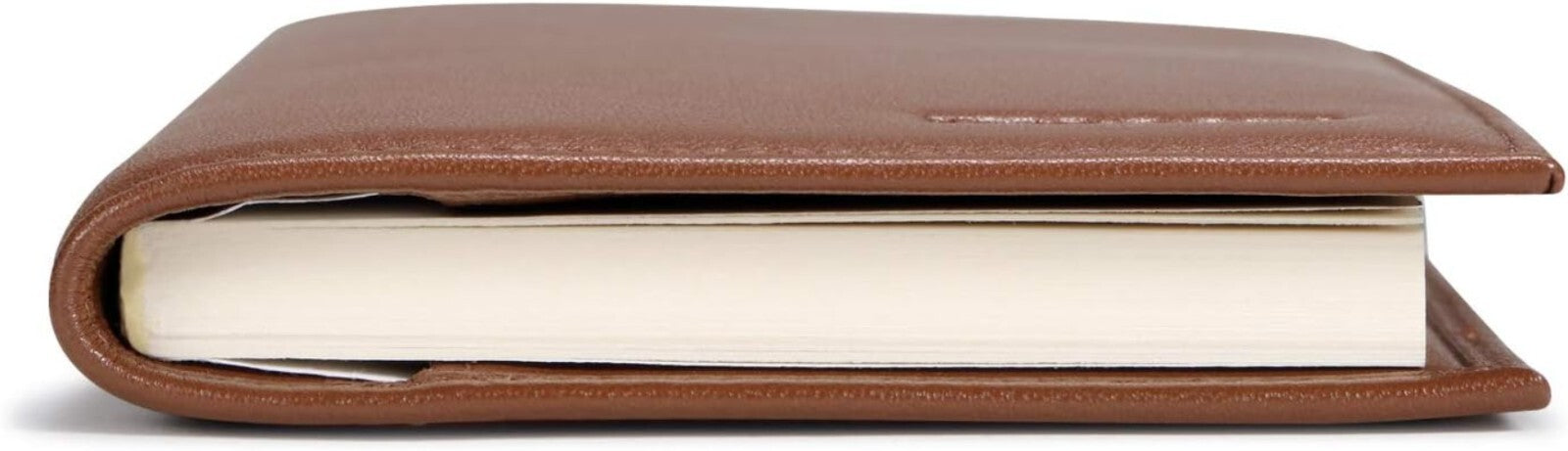 Elegant Checkbook Cover in Premium Cognac Leather - Gift-Ready Packaging
