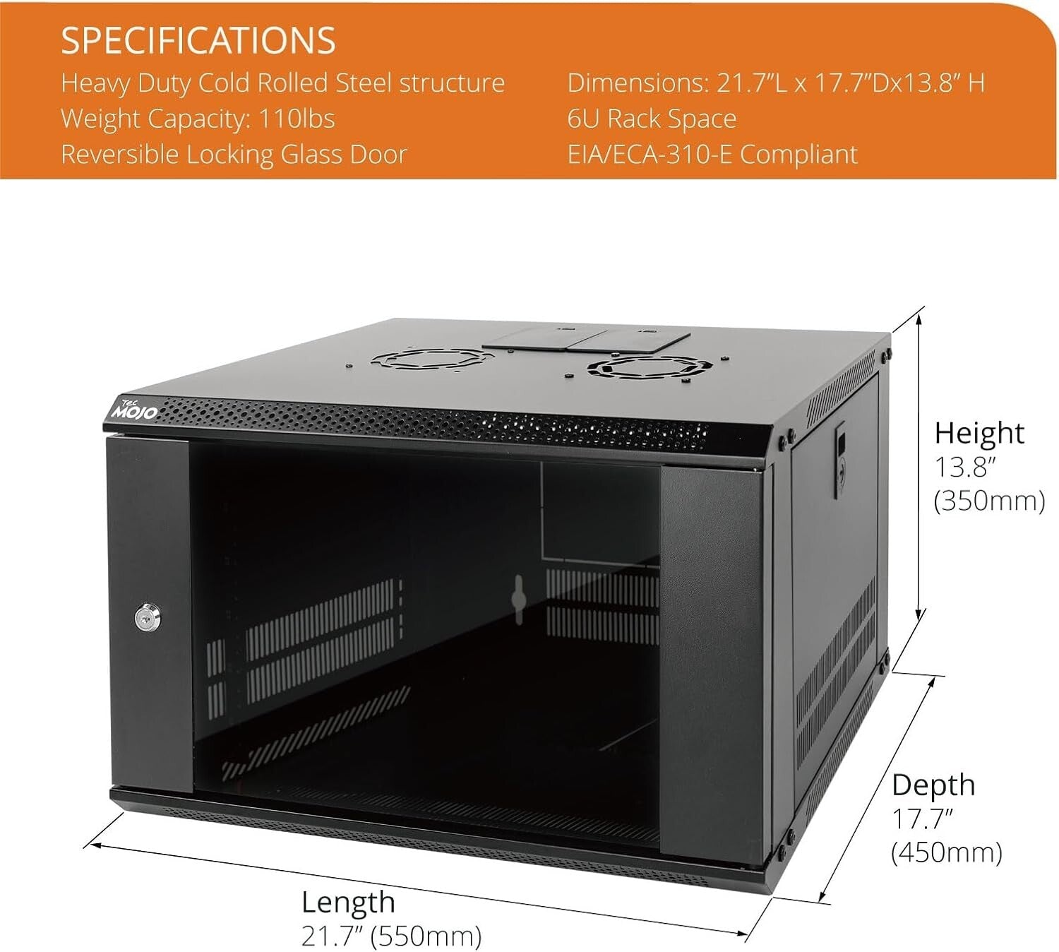Premium 6U Server Enclosure with Easy Cable Management & Versatile Setup Options