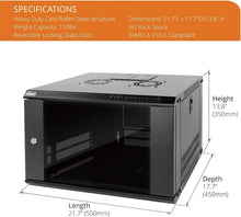 Load image into Gallery viewer, Premium 6U Server Enclosure with Easy Cable Management &amp; Versatile Setup Options