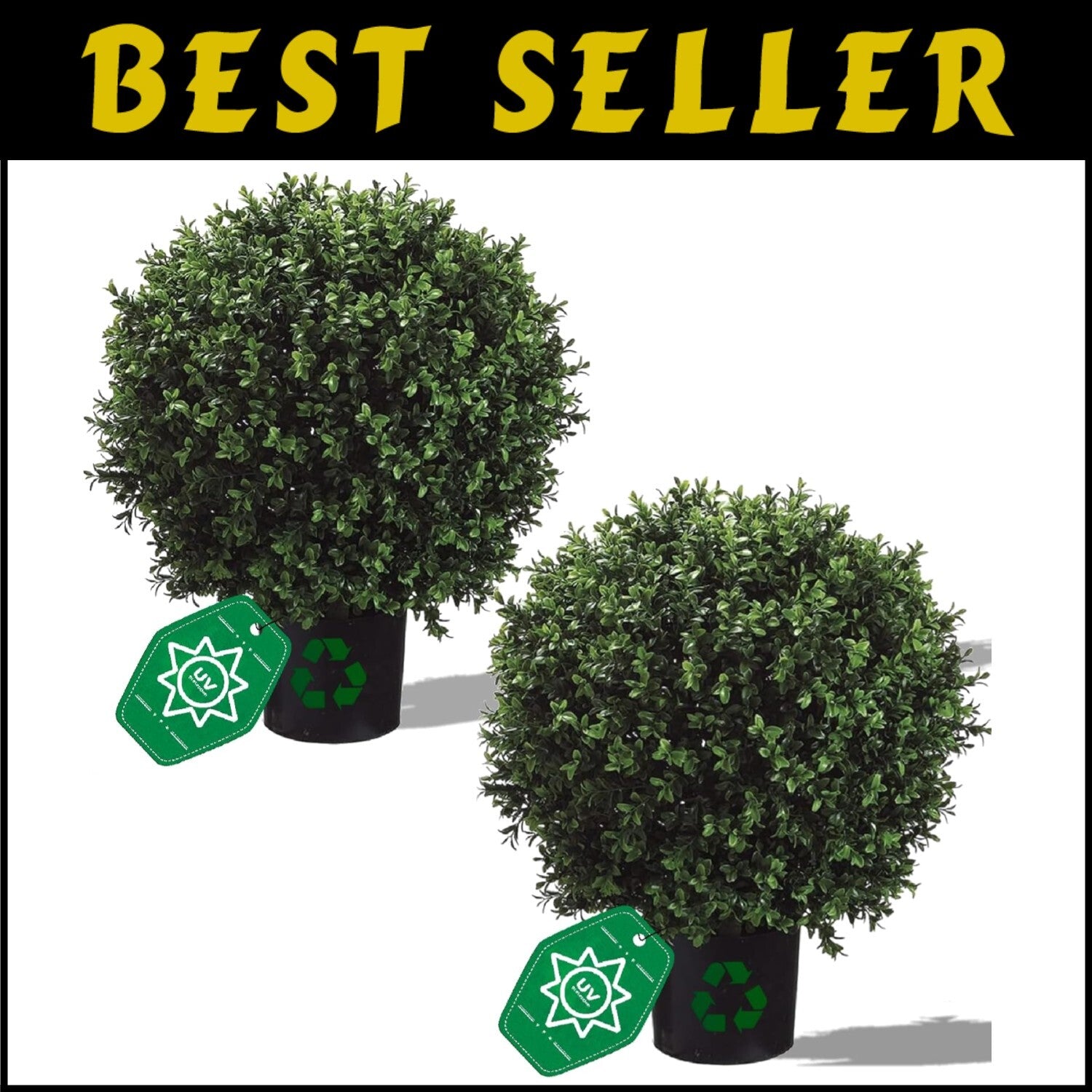 Maintenance-Free Boxwood Topiary Trees - 24" Stylish Decor for Every Space