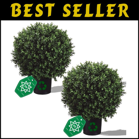 Maintenance-Free Boxwood Topiary Trees - 24" Stylish Decor for Every Space