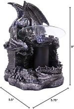Load image into Gallery viewer, Fierce Dragon Castle Electric Oil Burner - Elegant Black Tabletop Decor