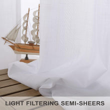 Load image into Gallery viewer, Elegant 90 Inch White Linen Curtains - Set of 2 Panels for Light Filtering Charm