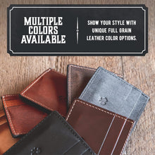 Load image into Gallery viewer, Slim Leather Wallet - Minimalist Front Pocket Wallet for Men, Midnight Black