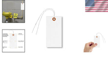 Load image into Gallery viewer, 1000 White Shipping Tags with Pre-Attached Wires - Durable Tyvek, Rectangular