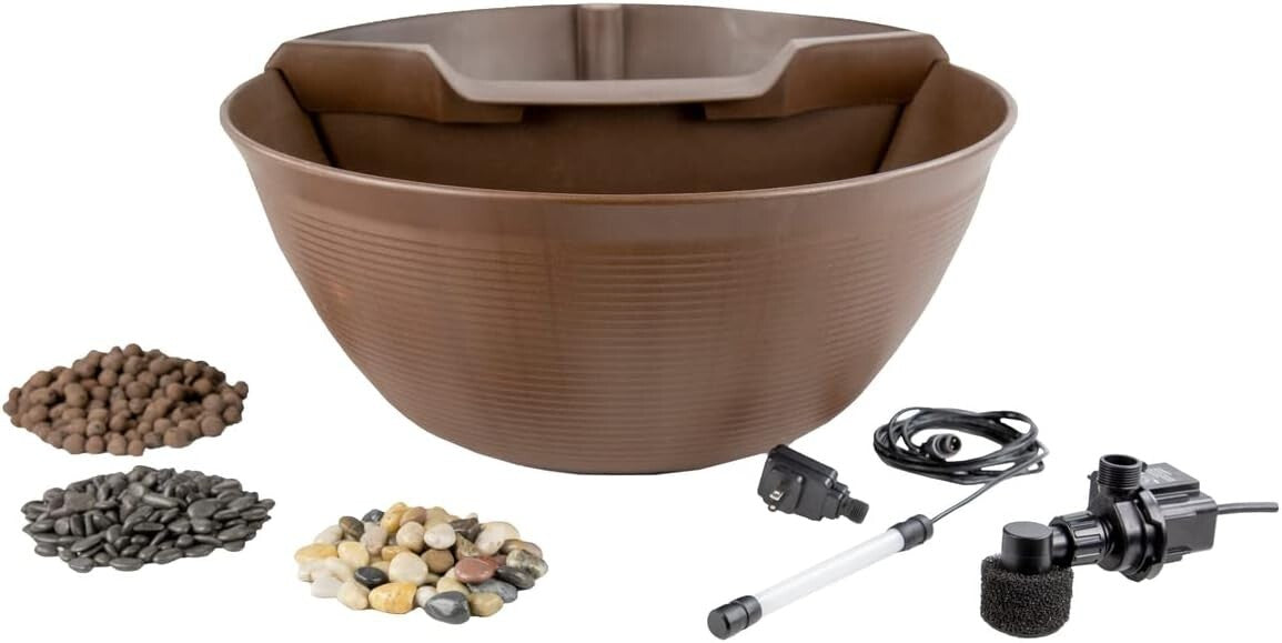 Transform Your Space: 23.5" AquaGarden Pond & Waterfall Kit for Any Setting