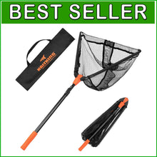 Load image into Gallery viewer, Lightweight Fish Landing Net with Triangle Design &amp; Built-in Length Measurement