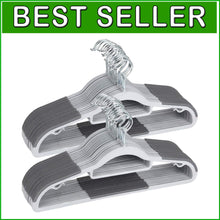 Load image into Gallery viewer, Triangular Shape Heavy-Duty 50 Clothes Hangers with Non-Slip Coating - Gray