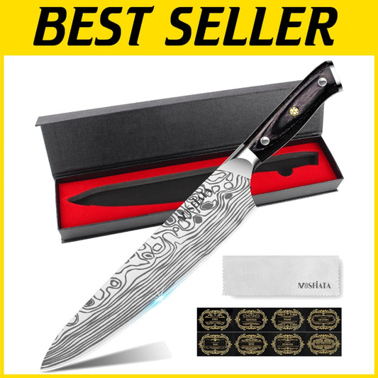 Chef Knife 10-Inch - Forged Stainless Steel with Comfortable Micarta Handle