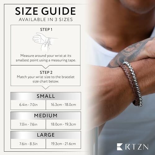 Artisan Handcrafted Brown Leather Bracelet with Silver Chain – Medium Size