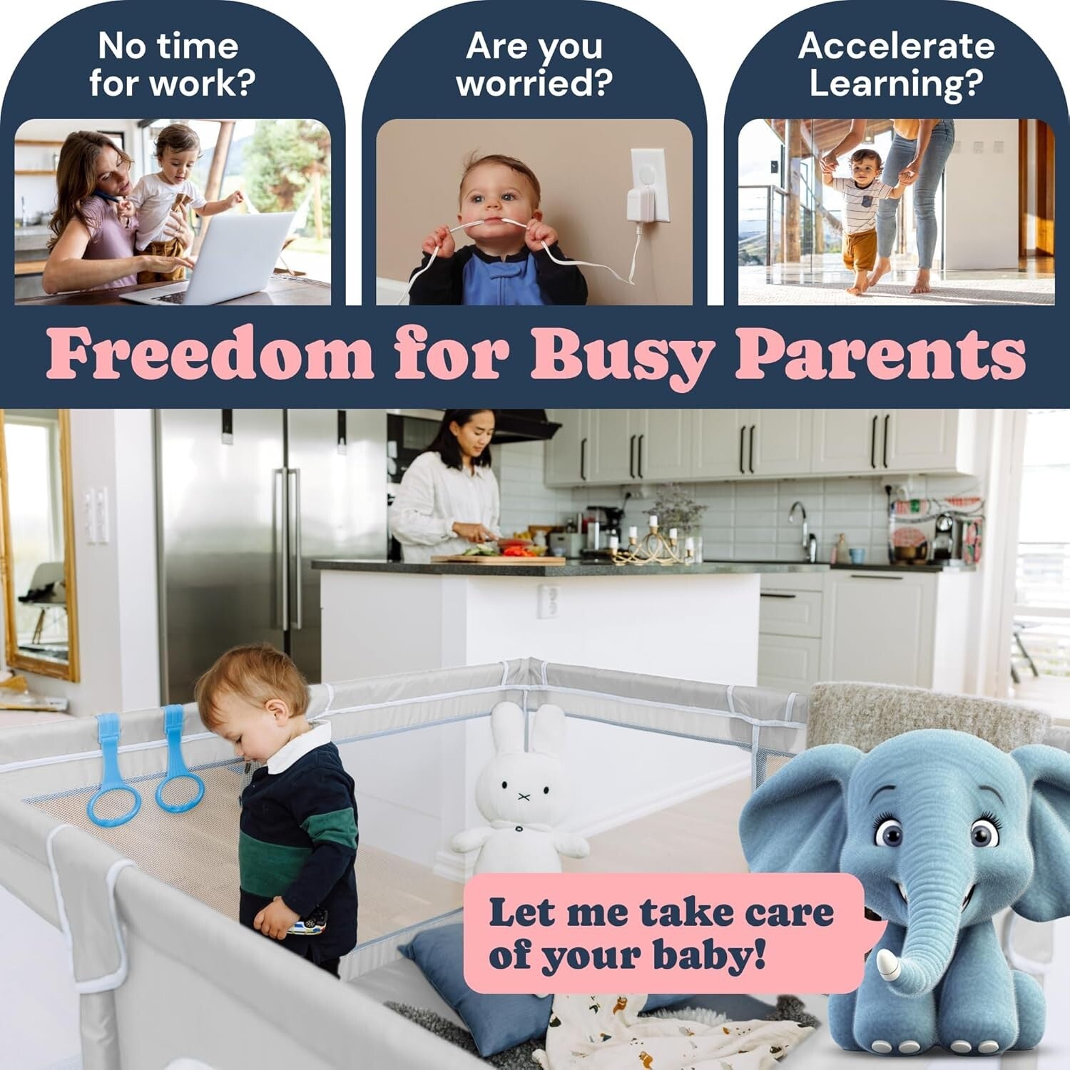 Sturdy Baby Playpen with No-Gap Design - Safe Play Space for Your Toddler 50x50