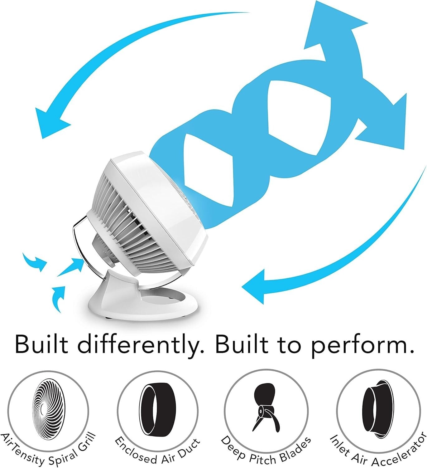 Premium White Air Circulator with Tilt Function – Ideal for Bedrooms & Offices