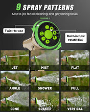 Load image into Gallery viewer, High-Pressure Metal Hose Nozzle with 9 Adjustable Modes - Lightweight &amp; Durable